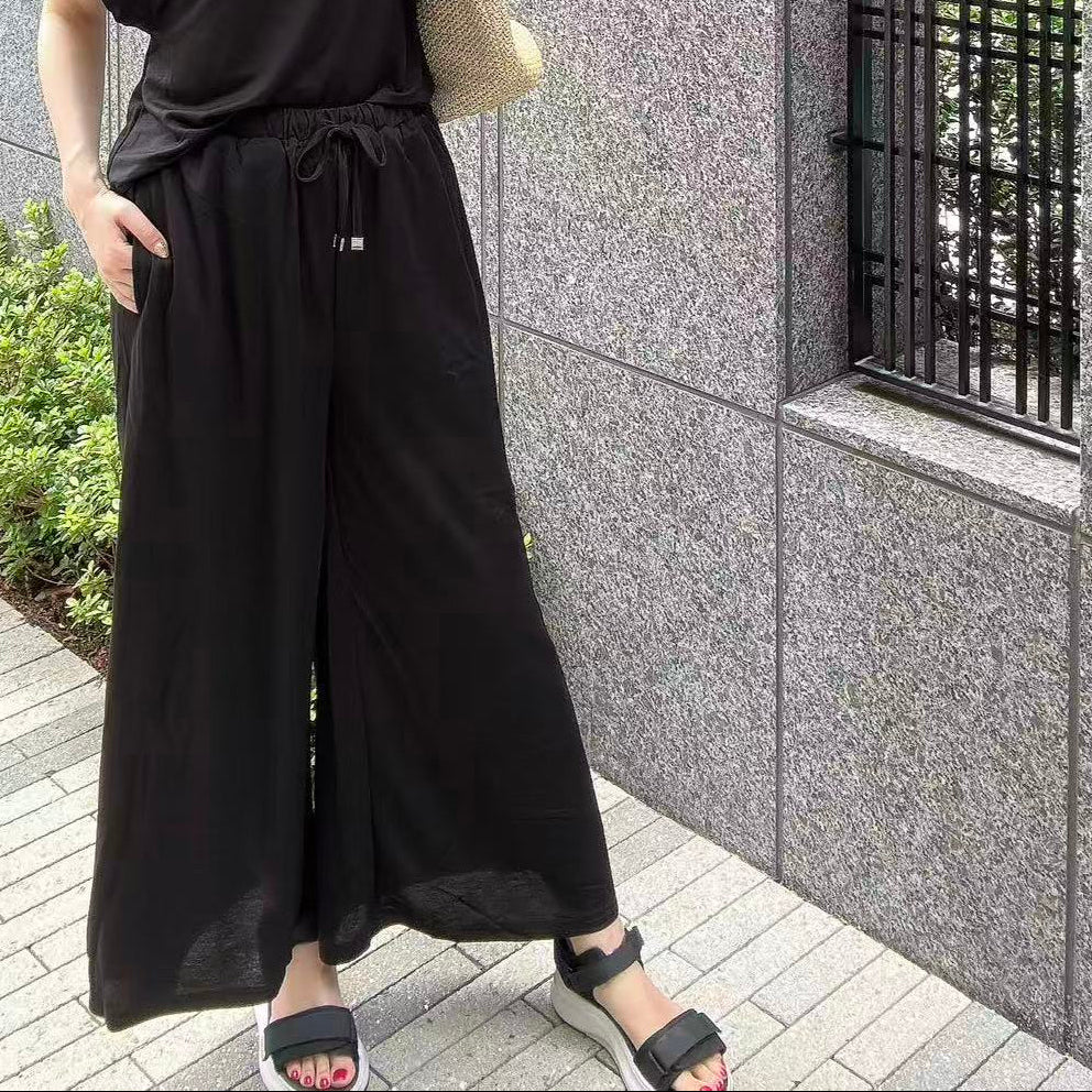 接触冷感ワイドパンツ