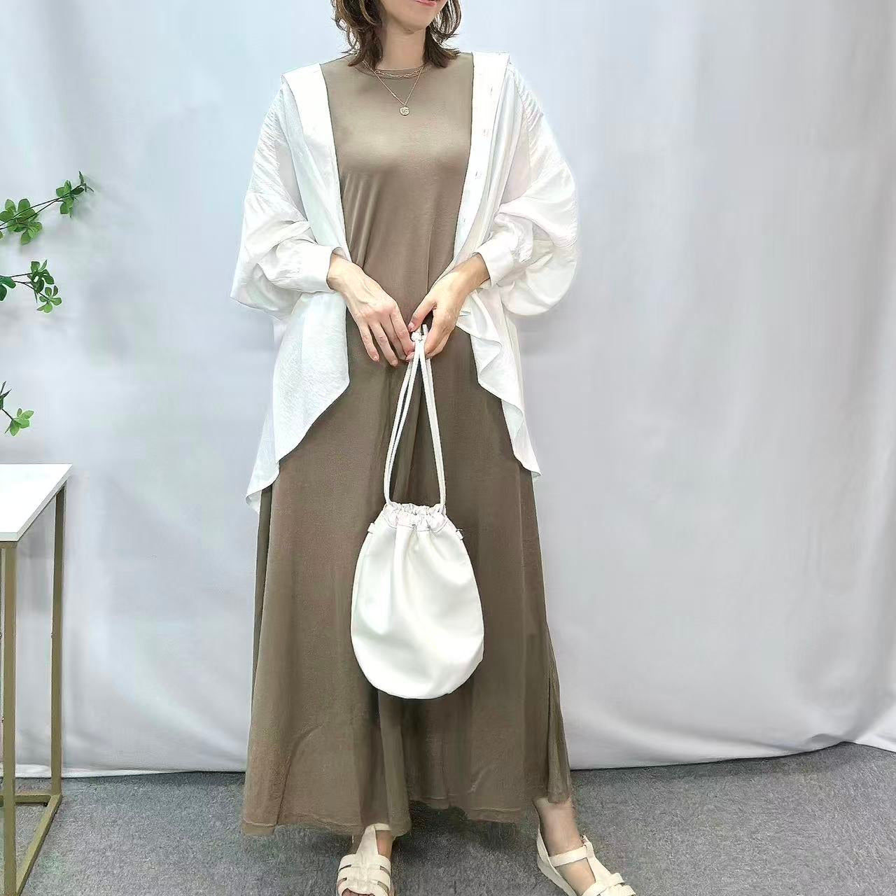 接触冷感 脇見え防止ワンピース