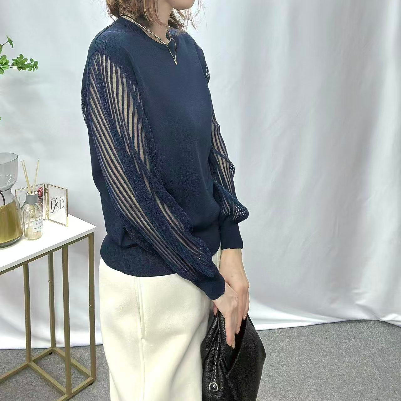 シアーストライププルオーバー