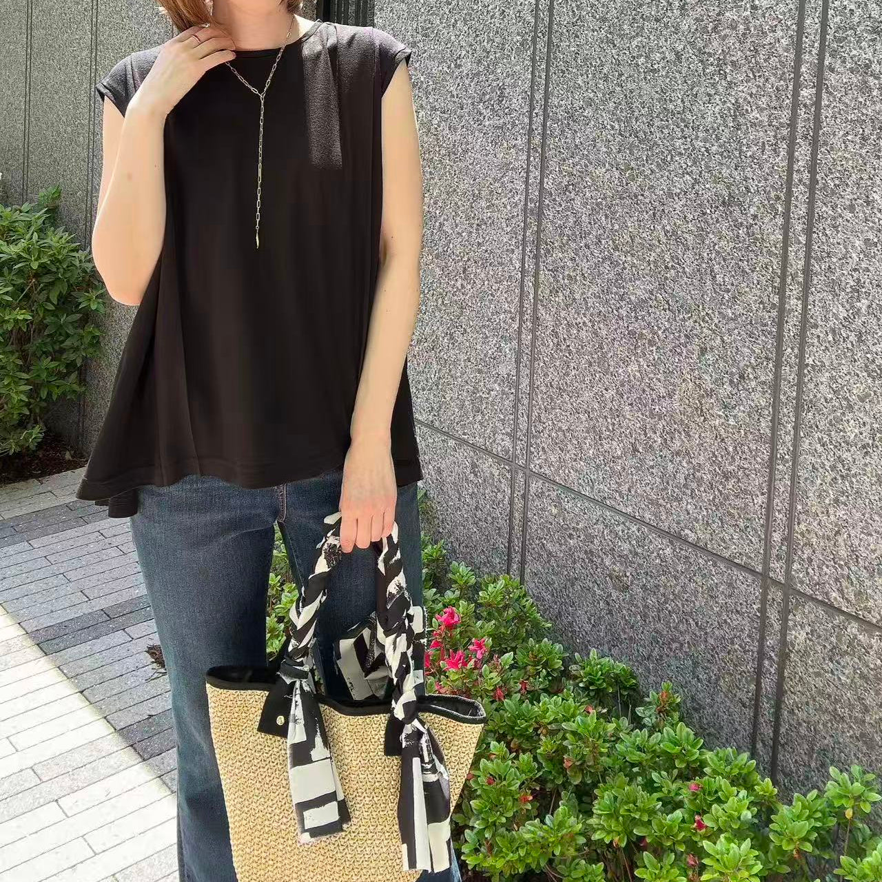接触冷感フレンチスリーブプルオーバー