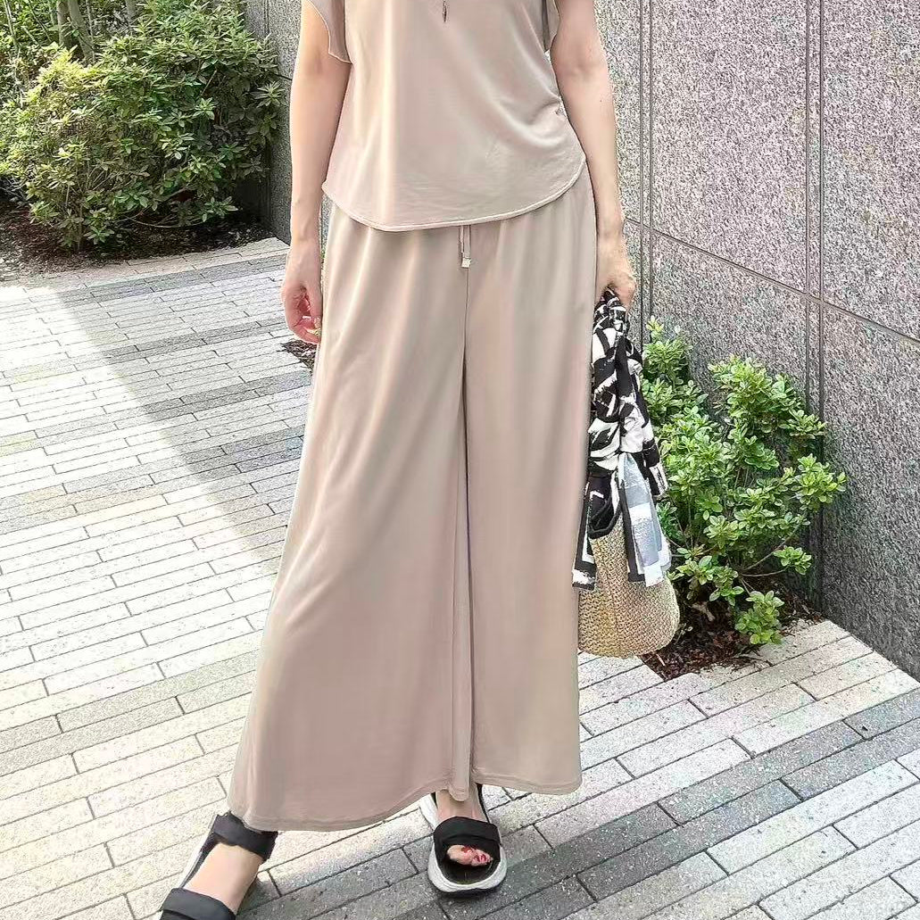 接触冷感ワイドパンツ