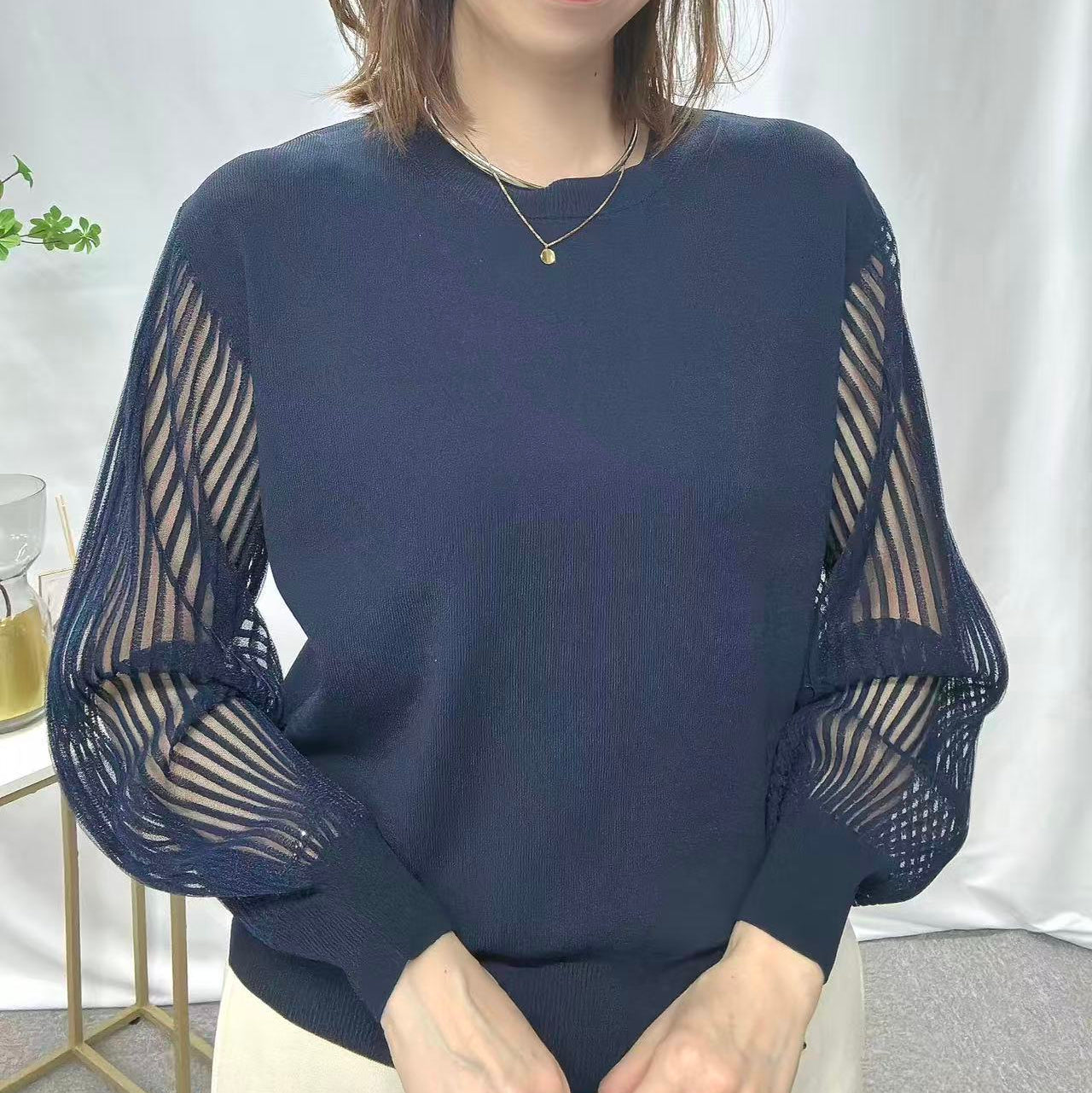 シアーストライププルオーバー